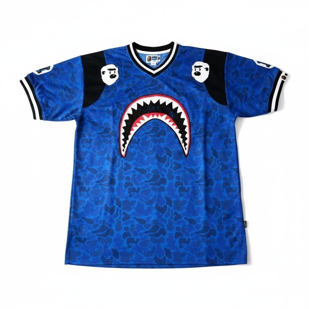 Hudson Outerwear 4X Blue Shark Bite Jersey “Kill Ape” Graphic Hip Hop Streetwear
